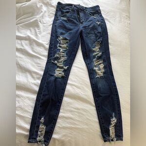 American Eagle Distressed Blue Jeans for Women